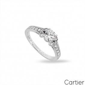 Cartier Platinum Round Brilliant Cut Diamond Ballerine Solitaire Ring 0.71ct G/VVS2 Cartier Platinum Round Brilliant Cut Diamond Ballerine Solitaire Ring 0.71ct G/VVS2